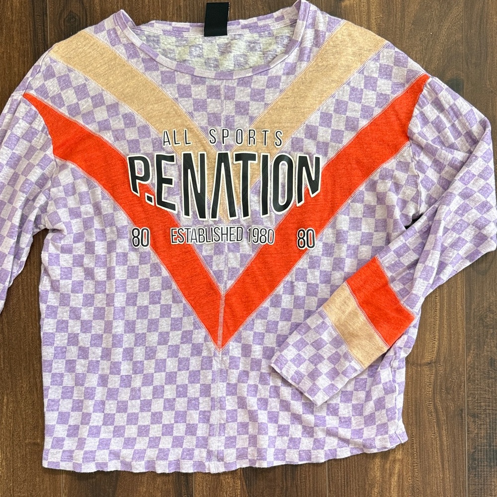 P.E Nation Purple and Orange Long Sleeve Tee